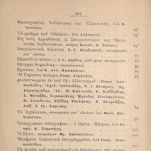 18 x 12 εκ. 448 σ. + 2 σ. χ.α., όπου στο verso του εξωφύλλου χειρόγραφη σημείωση �